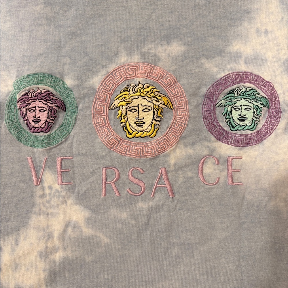 Versace baby blue tie dye tee- authentic - Picture 2 of 4